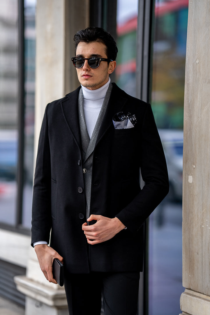 Men's Black Long Coat