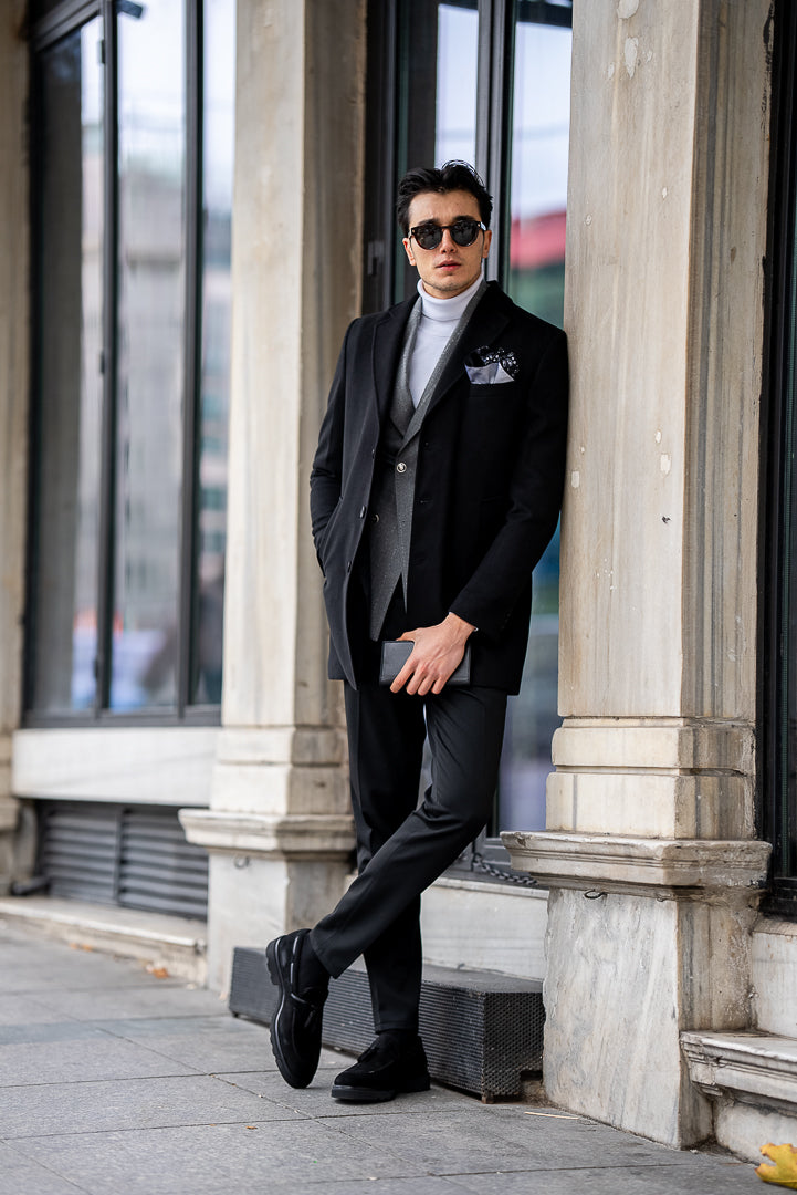 Men's Black Long Coat