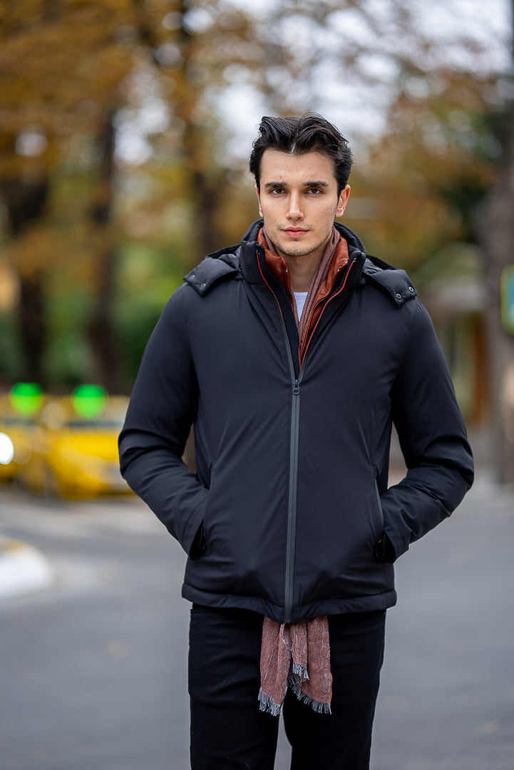 Men's Black Waterproof Coat SC-237