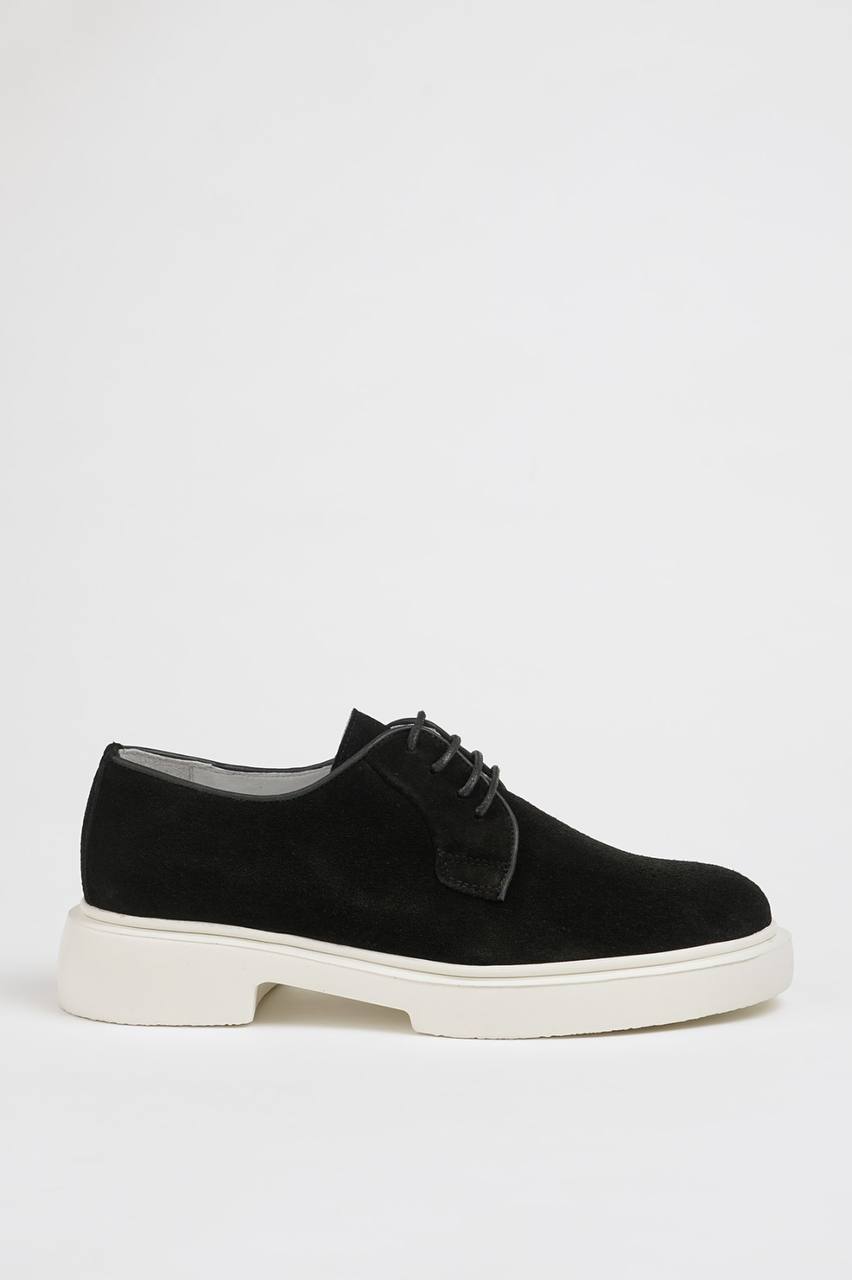 Black Suede Derby Brogue Laces Shoes