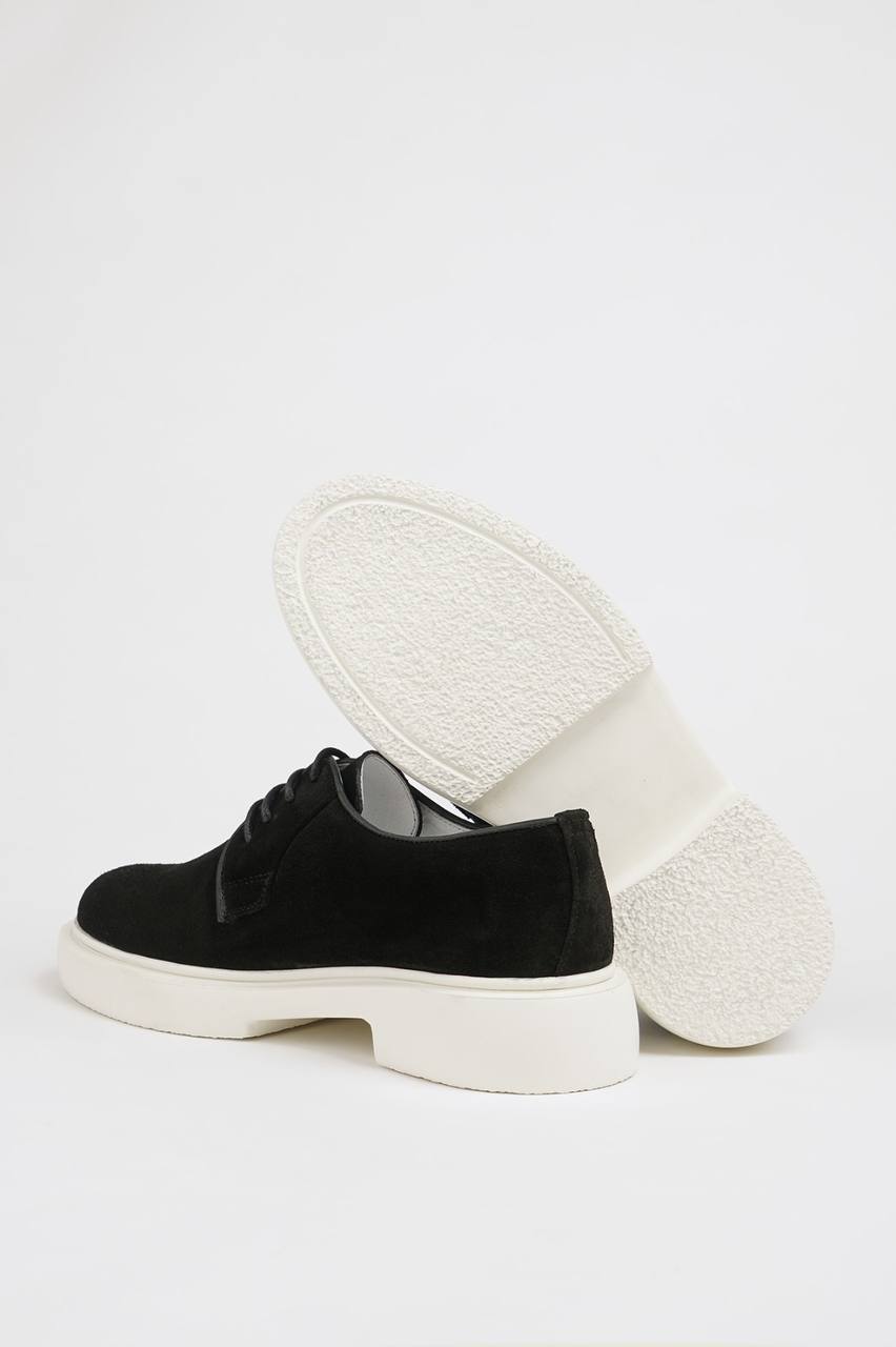 Black Suede Derby Brogue Laces Shoes