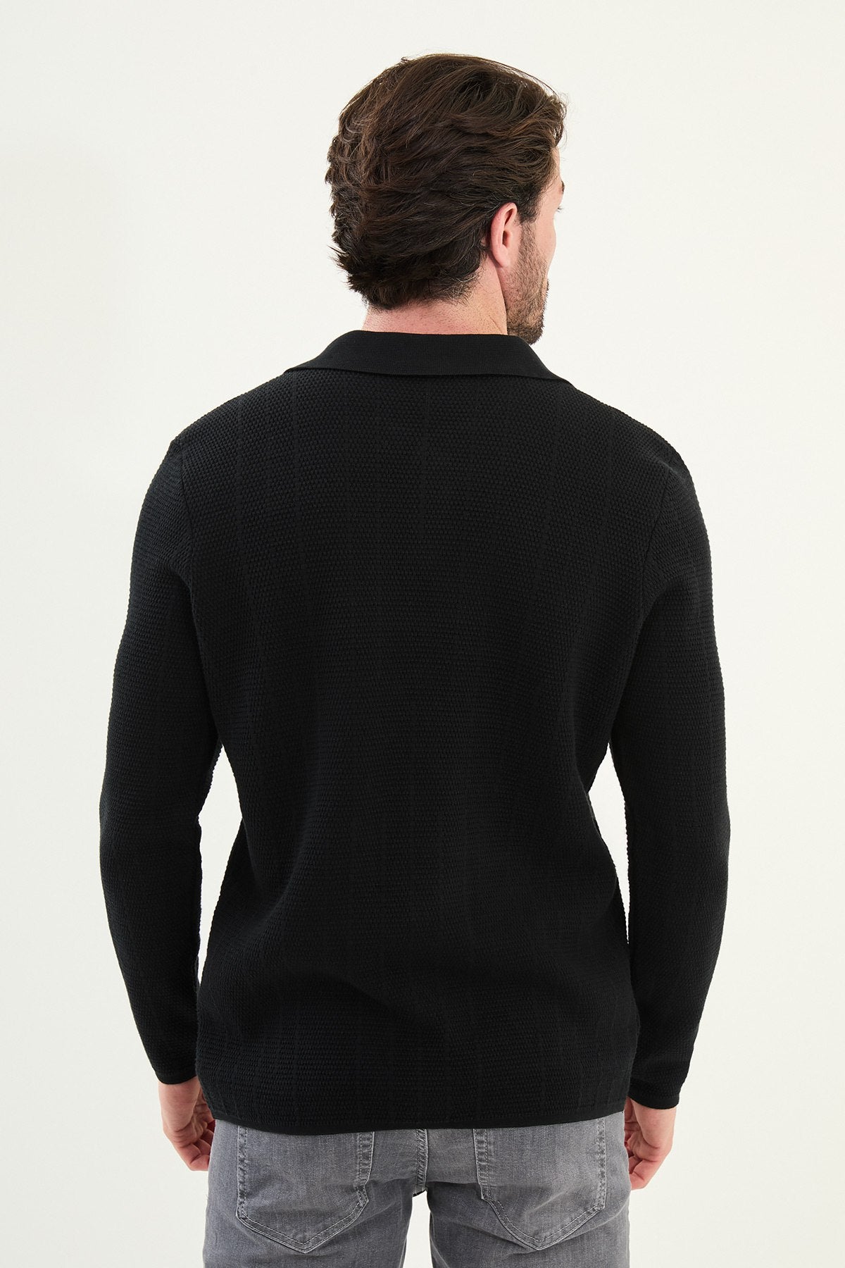 Beige Knitwear Slim Fit Sweater
