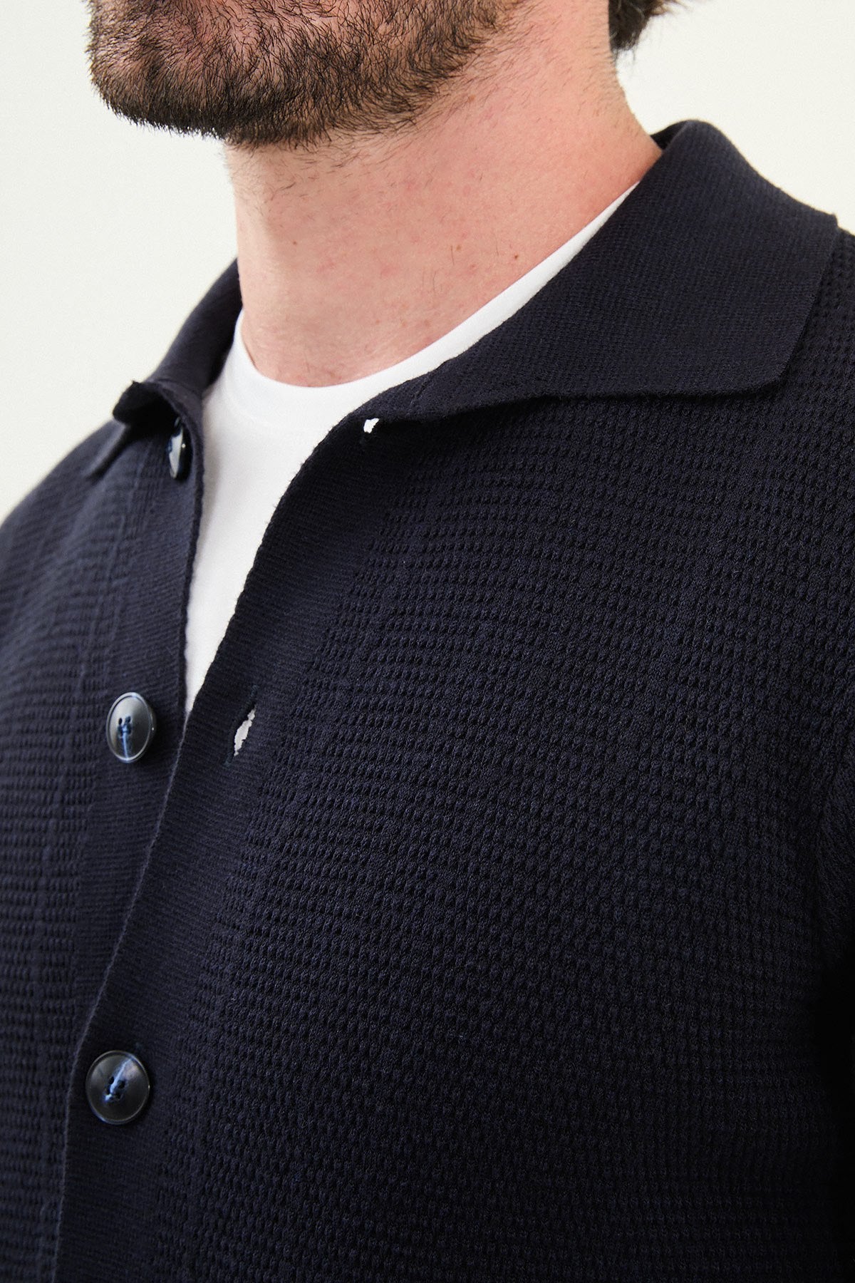 Beige Knitwear Slim Fit Sweater