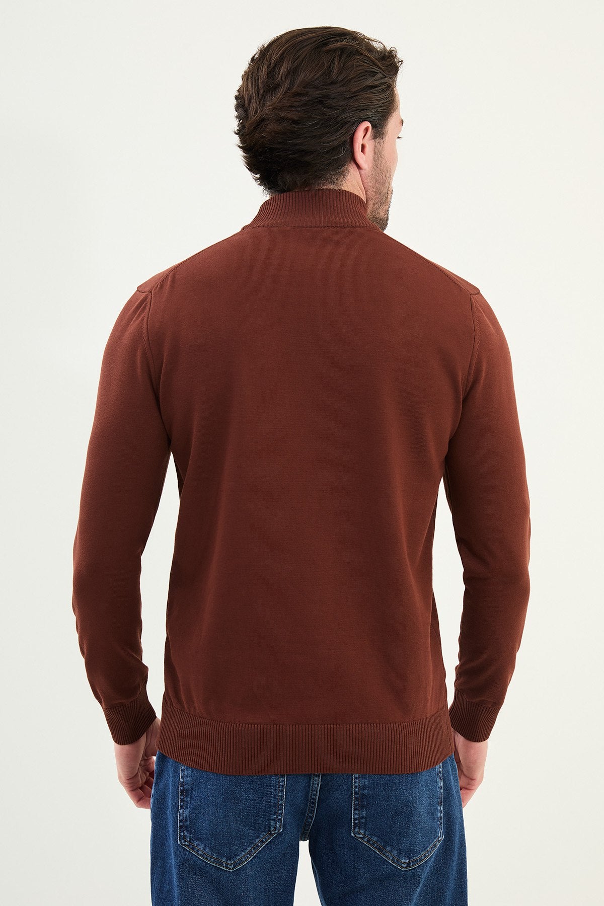 White Men's Wear Knitwear Slim Fit Turtleneck