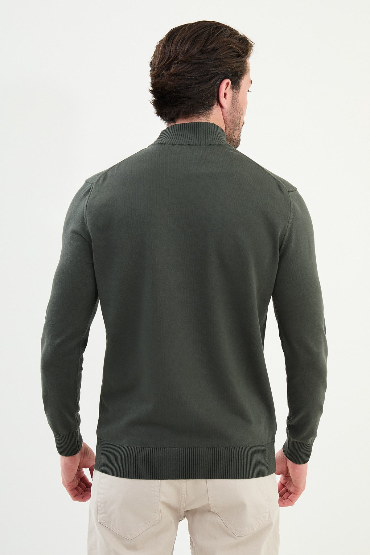 White Men's Wear Knitwear Slim Fit Turtleneck