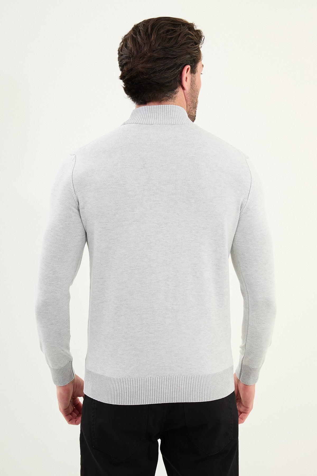 White Men's Wear Knitwear Slim Fit Turtleneck