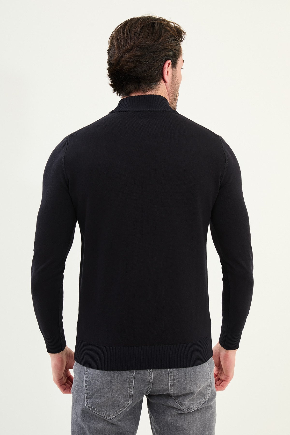 White Men's Wear Knitwear Slim Fit Turtleneck
