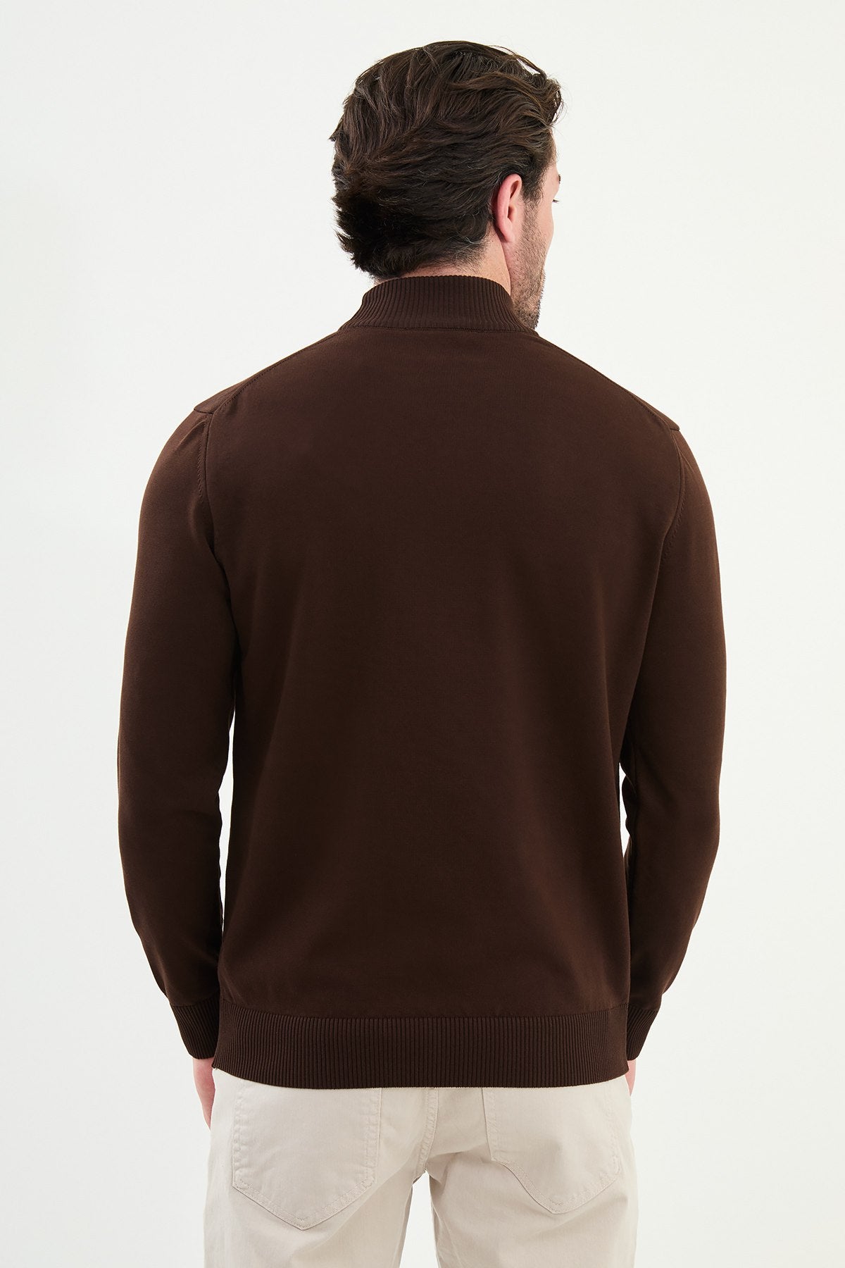 White Men's Wear Knitwear Slim Fit Turtleneck