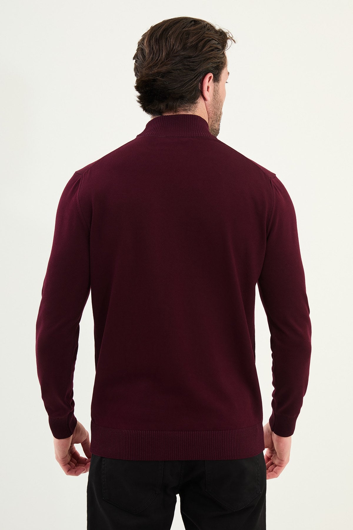 White Men's Wear Knitwear Slim Fit Turtleneck