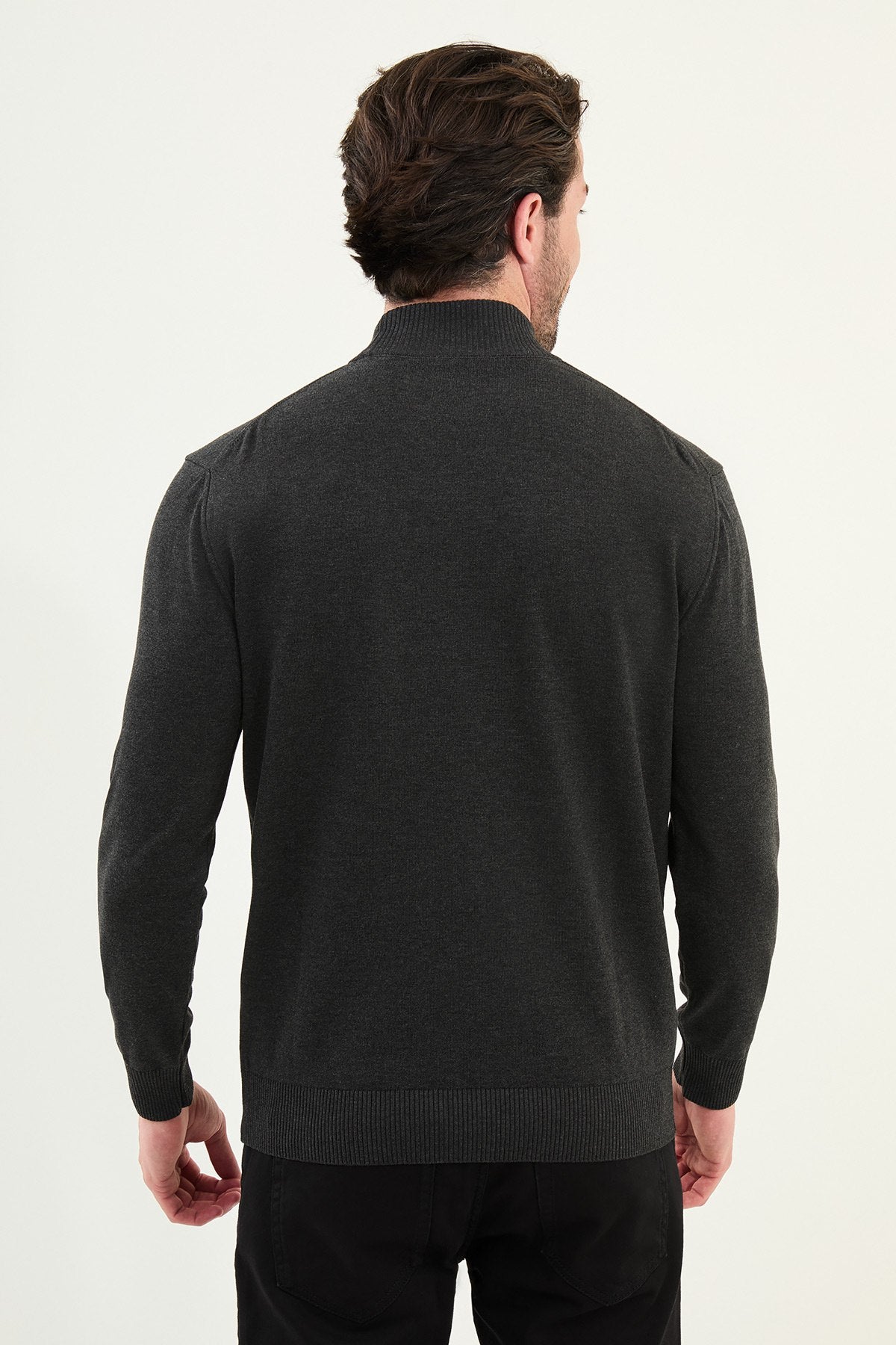 White Men's Wear Knitwear Slim Fit Turtleneck