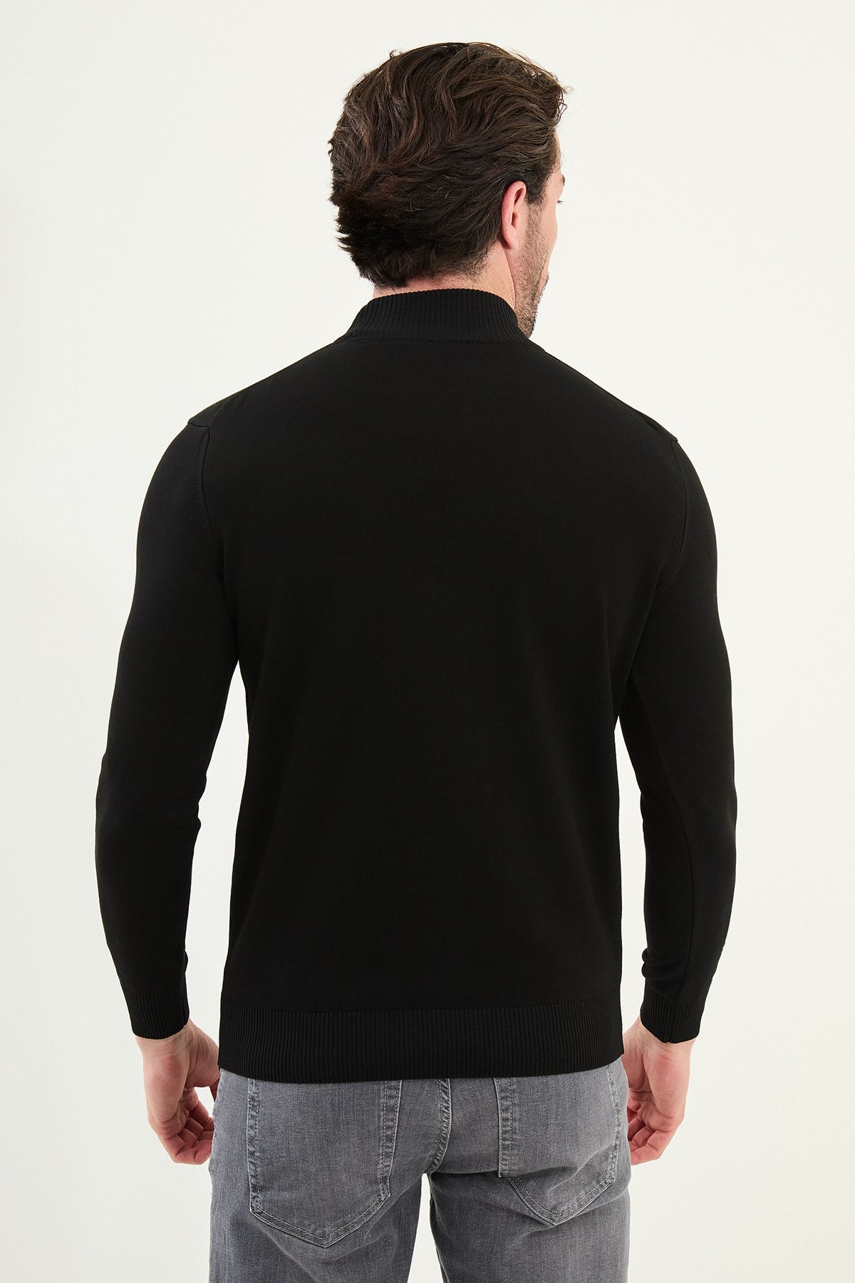 White Men's Wear Knitwear Slim Fit Turtleneck