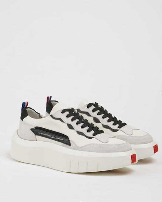 Grey Suede And Plan Leather Casual Runners