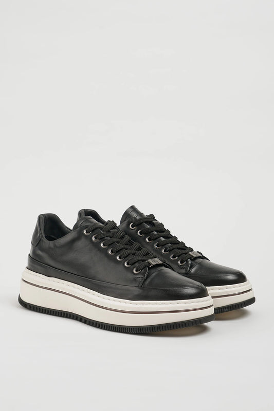 Vork Black Leather Sneakers