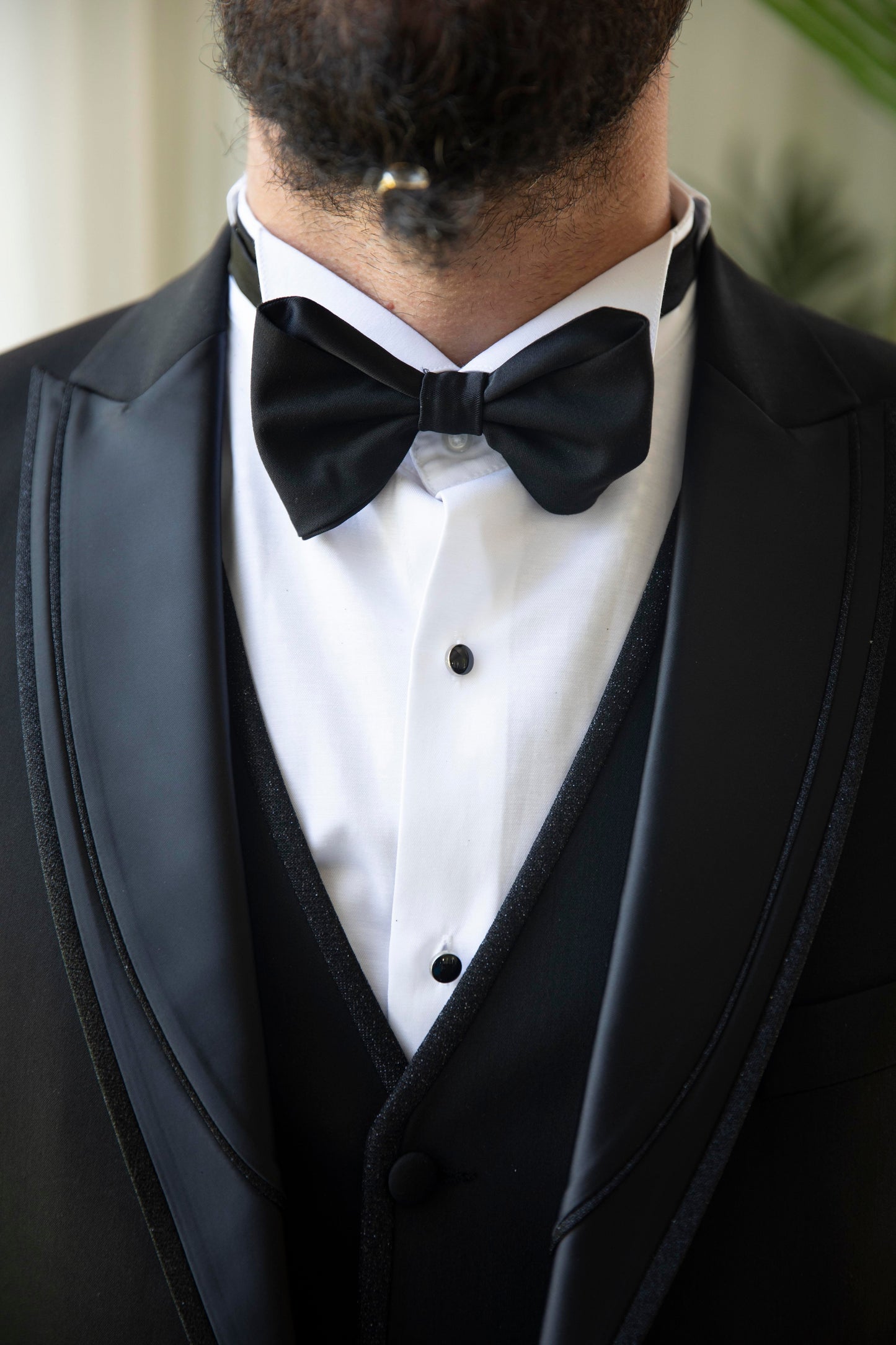 Men's Black Tuxedo Swallow Collar