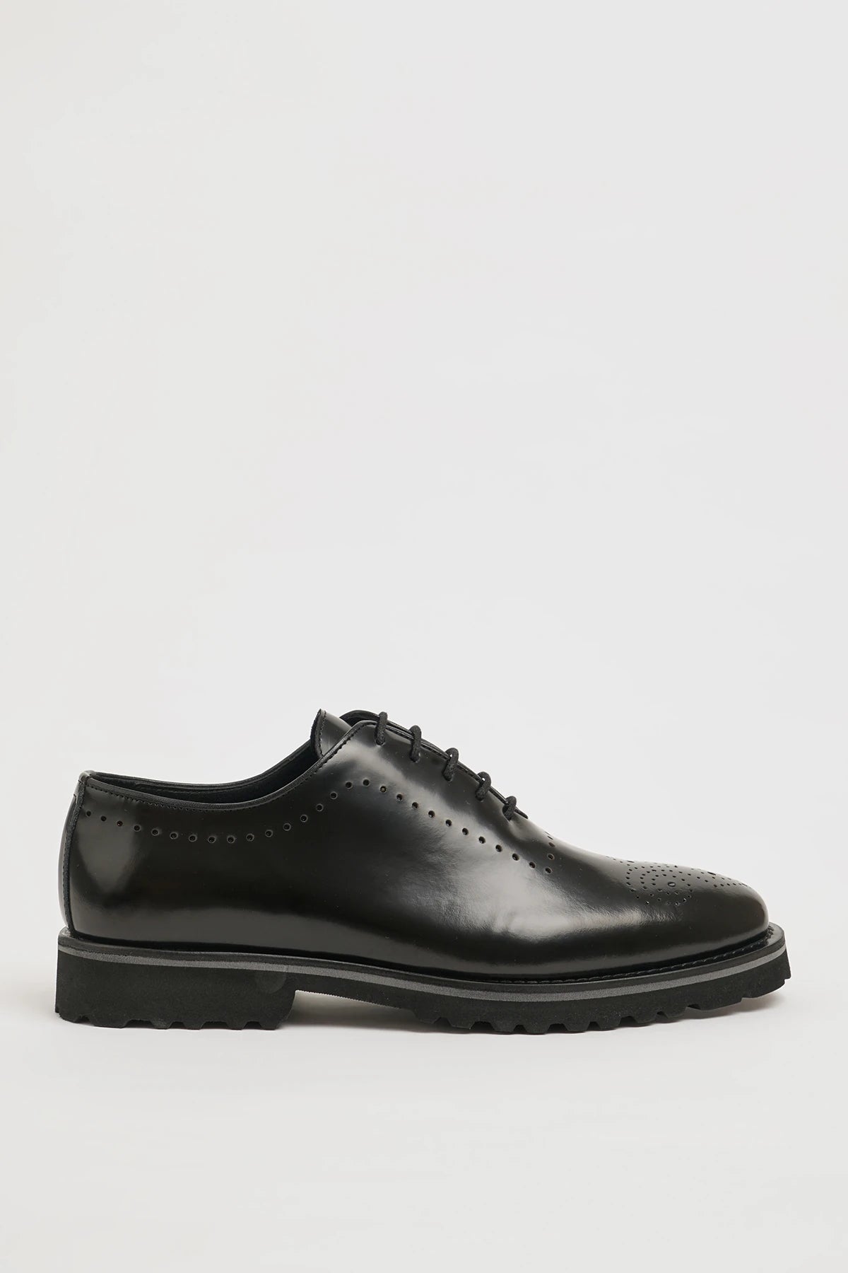 Black Calf Derby Brogue Laces Shoes
