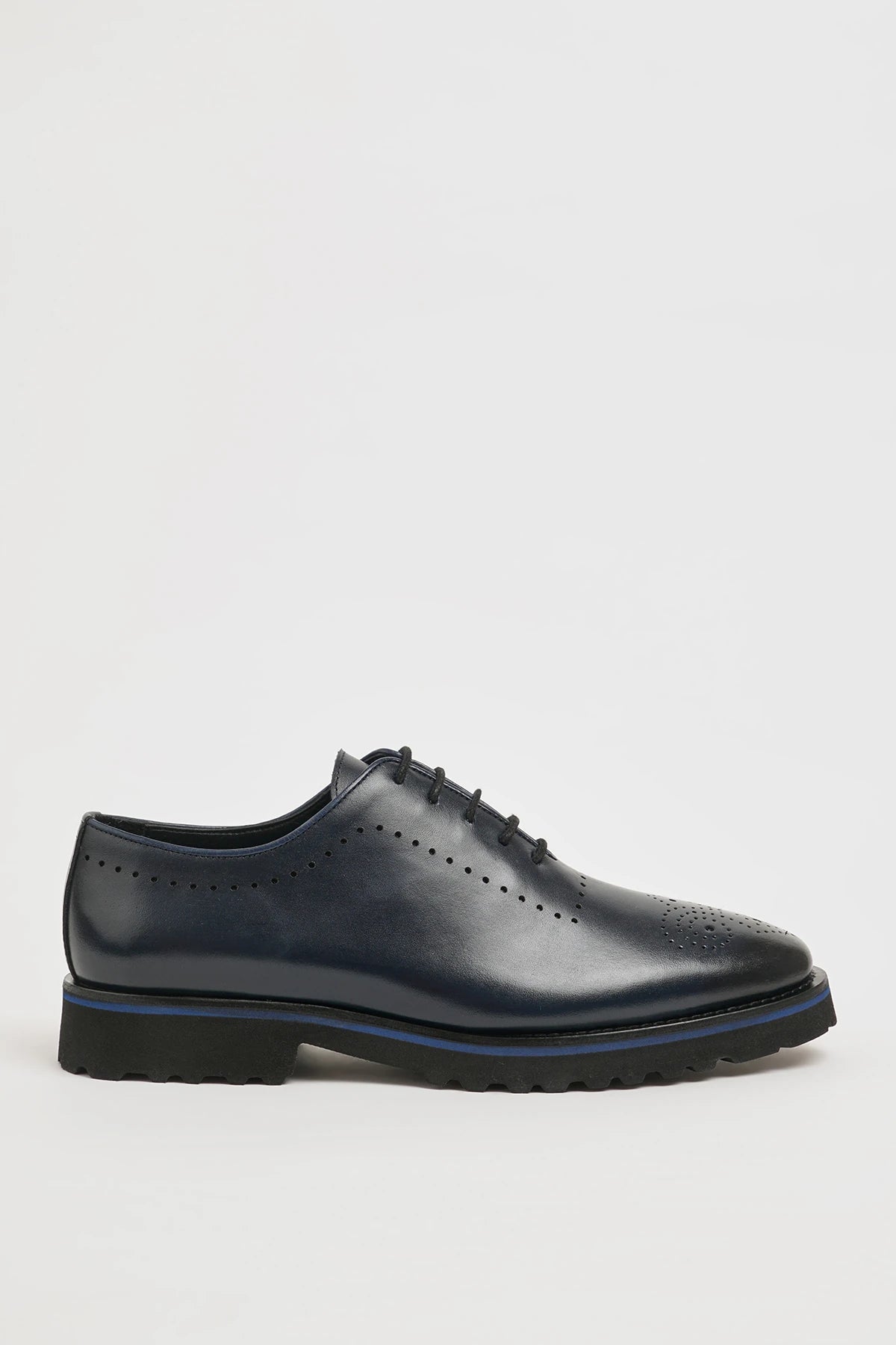 Navy Blue Derby Brogue Laces Shoes