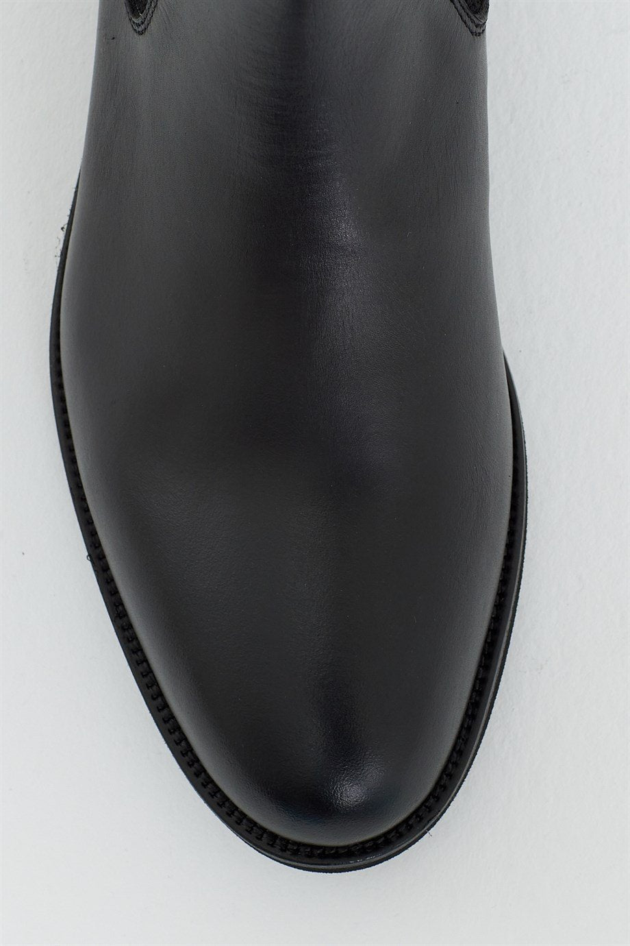 Black Leather Chelsea Boots-SB201