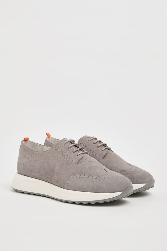Grey Suede Wingtip Runners