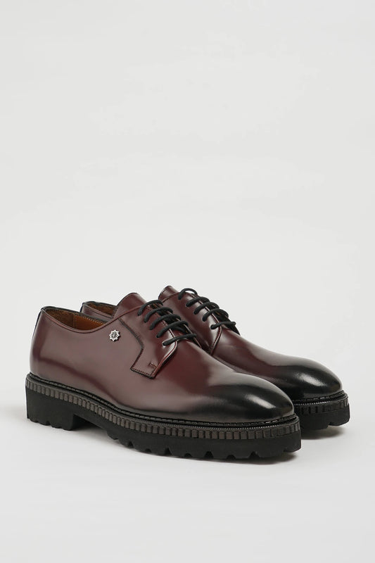 Burgundy Oxblood Calf Leather Derby Shoes