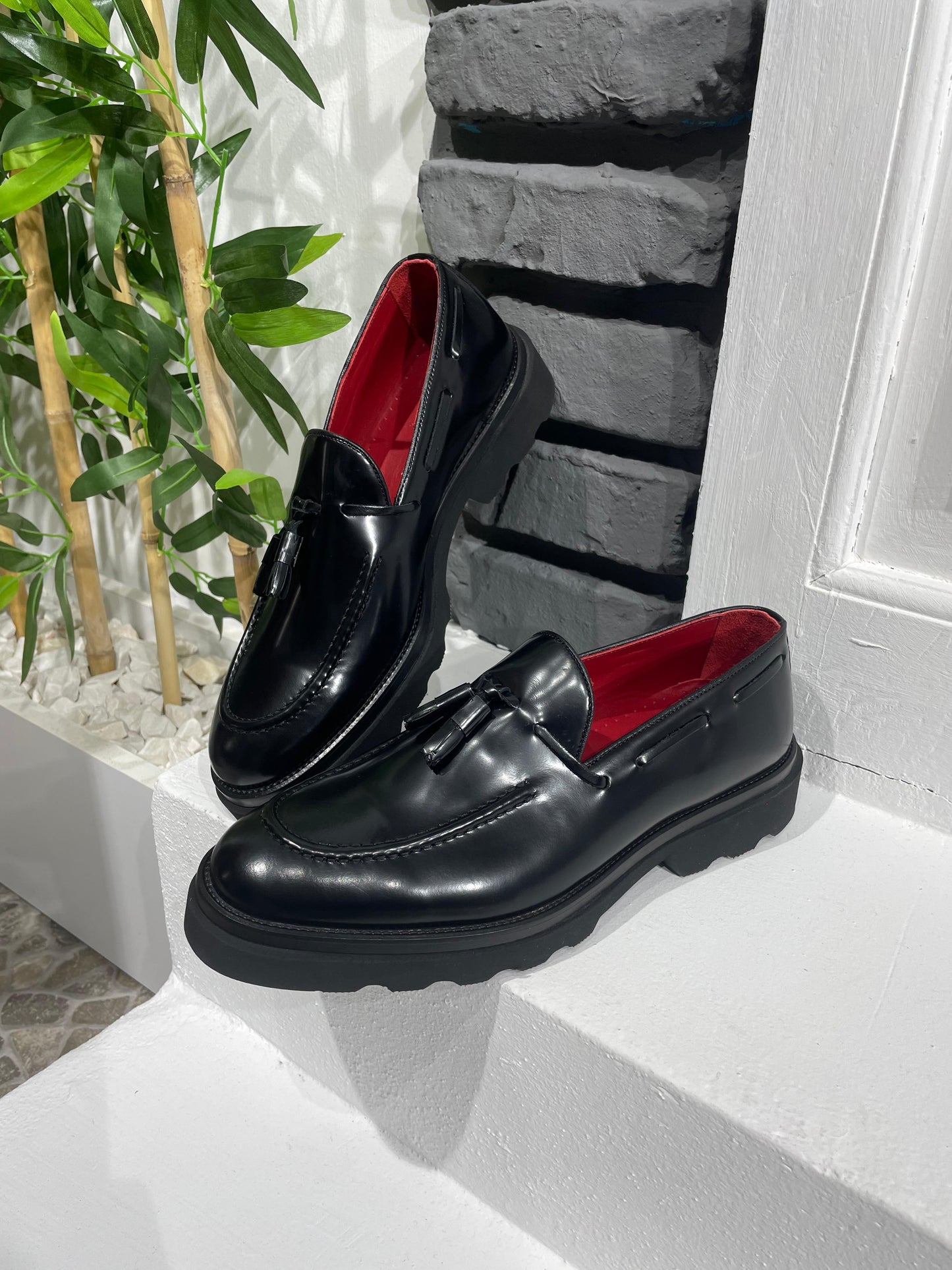 Black Calf Tassel Loafers