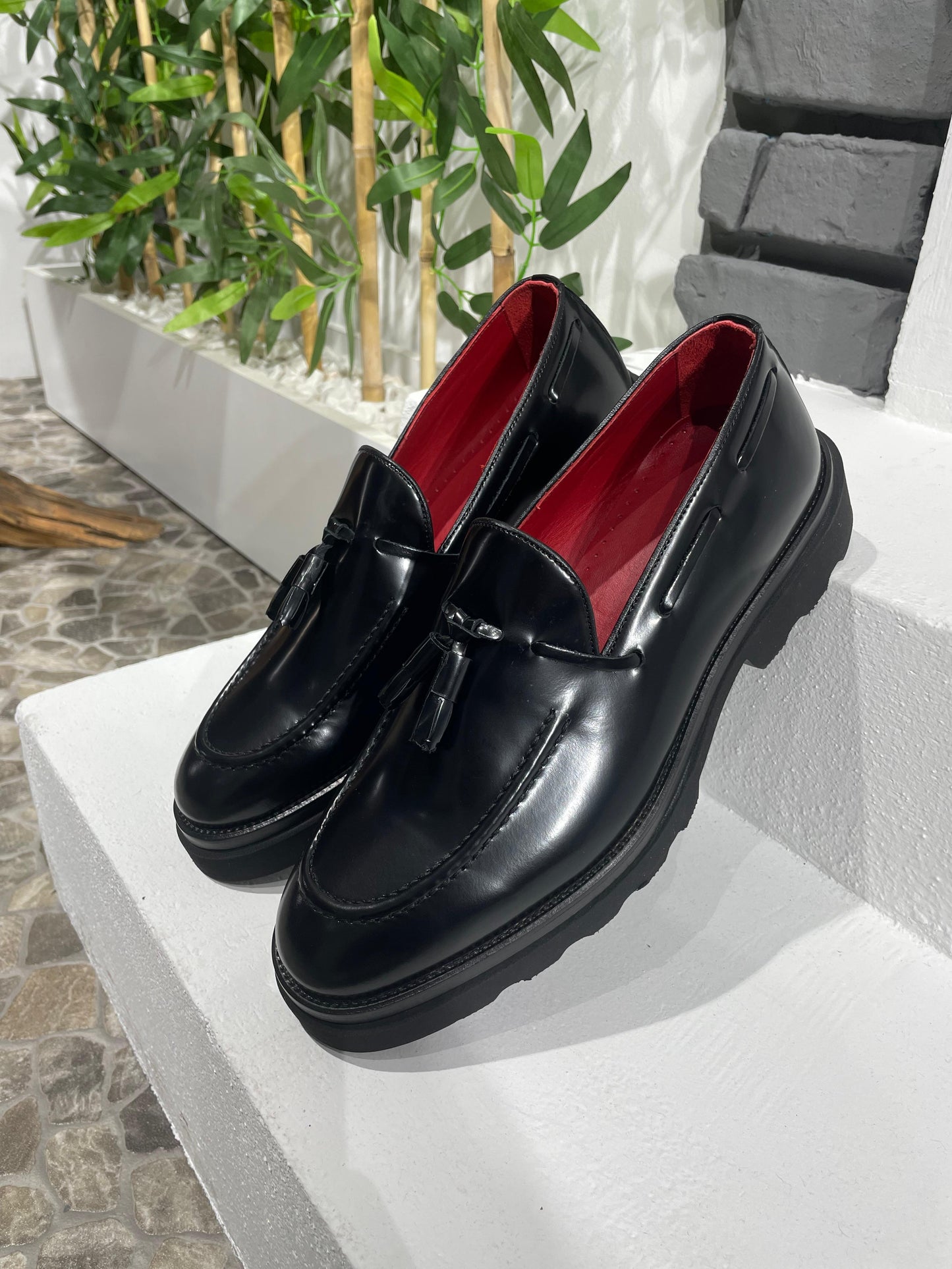 Black Calf Tassel Loafers
