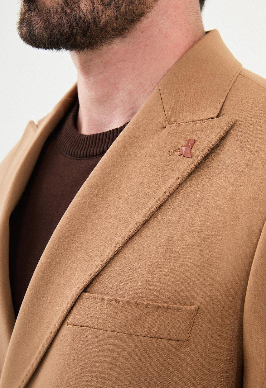 Men's Camel Slim Fit Suit