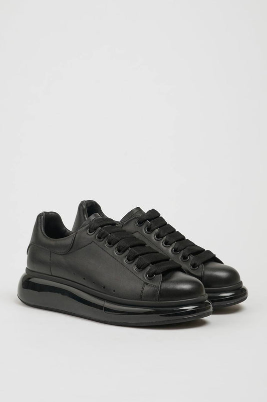 All Black Leather Sneakers