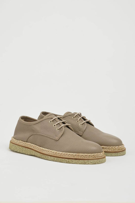 Beige Nubuck Crape Sole Shoes