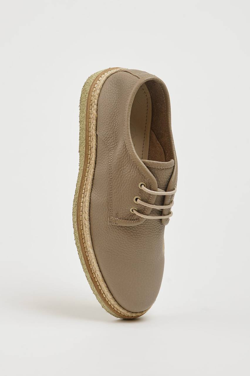 Beige Nubuck Crape Sole Shoes