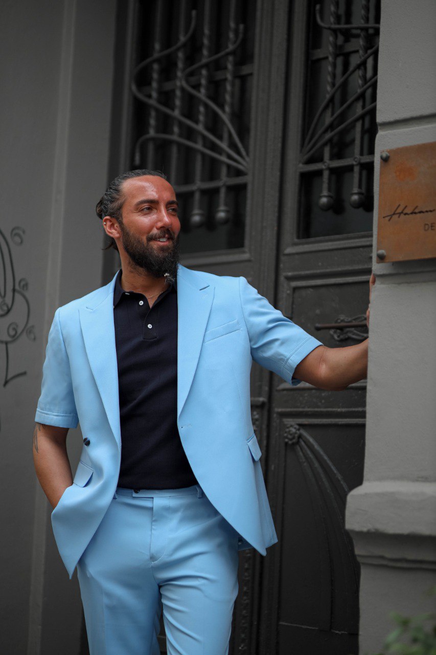 Blue Short Sleve Suit
