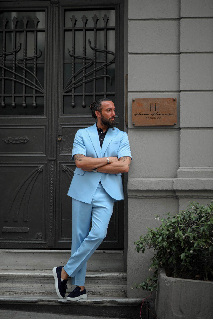 Blue Short Sleve Suit