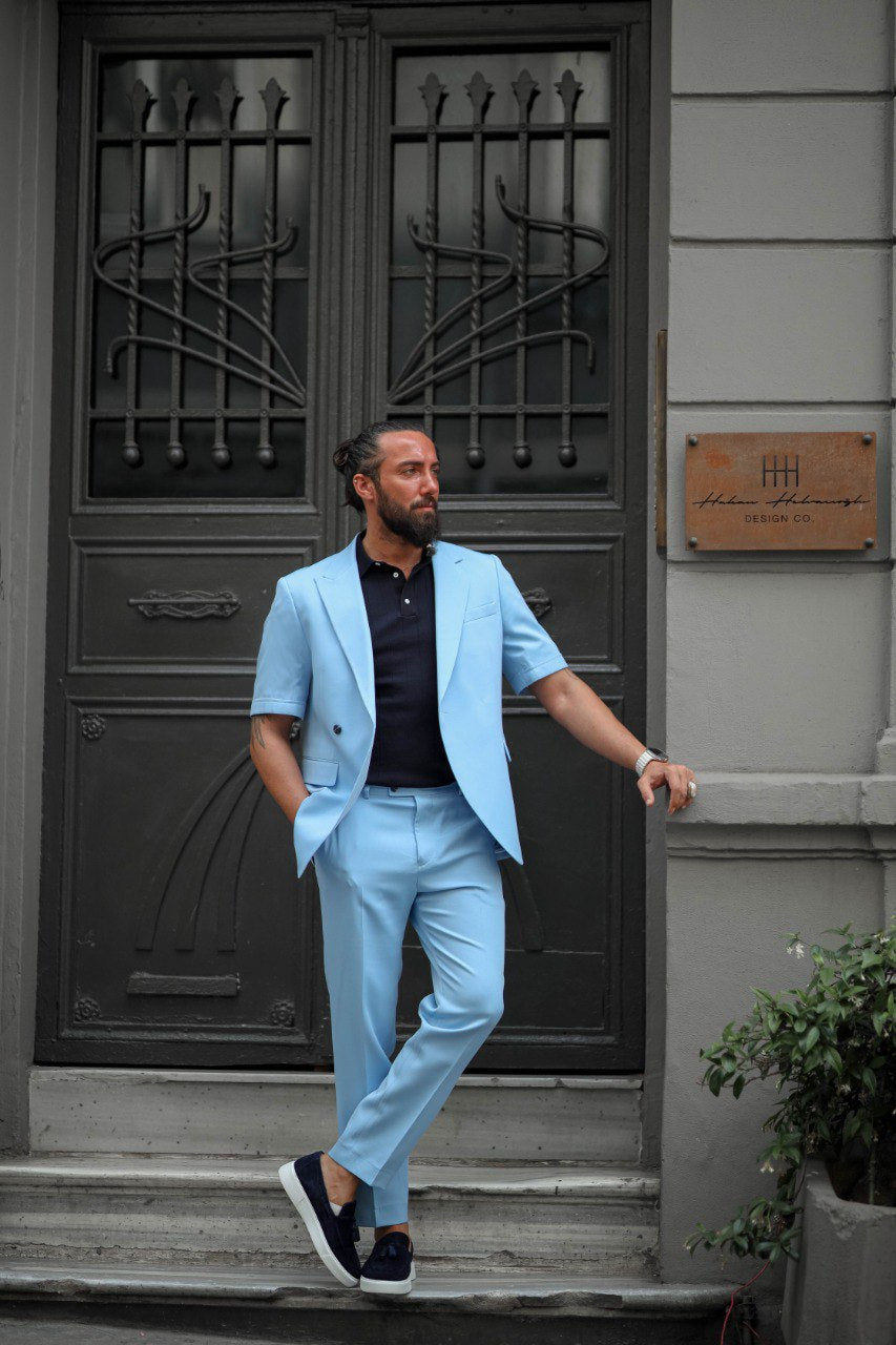 Blue Short Sleve Suit