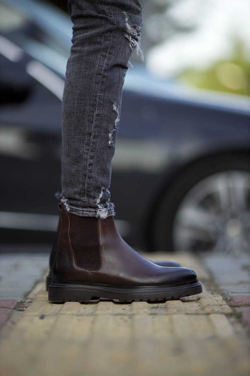 Black Leather Chelsea Boots