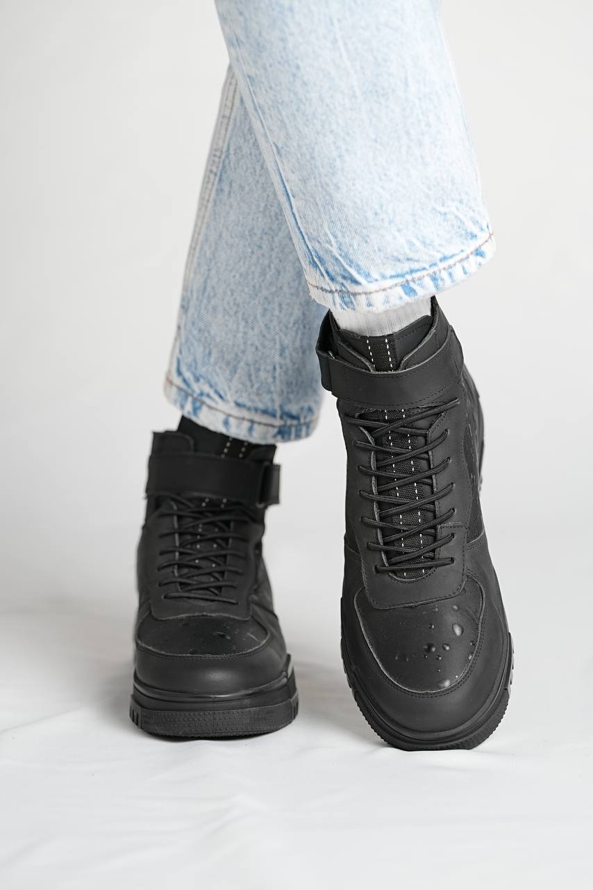 Black Ankle Strap Boots