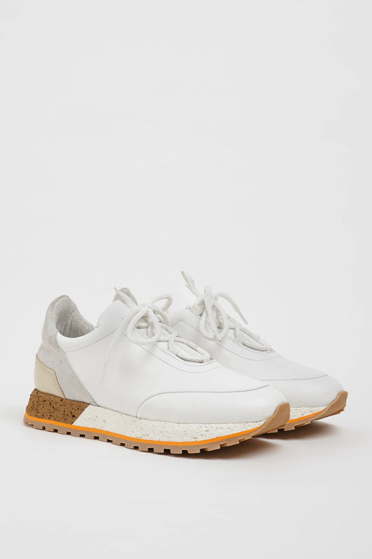 White Leather Eva Sole Sneakers